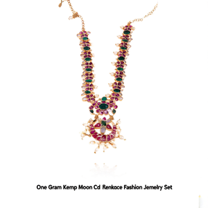 One Gram Kemp Moon Pendant Necklace Fashion Jewelry Set - Product Image 2