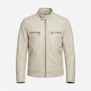 Veste en cuir pour homme NAI-0473A, style motard, vêtement de moto, vêtements de protection pour la conduite, couleur personnalisable - Product Image 1