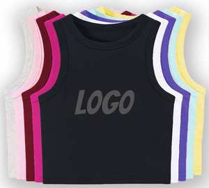 Camisetas de Tirantes Redondos para Mujer, Camisolas Femeninas, Tops Cortos para Entrenamiento, Camisetas de Algodón al por Mayor, Camisolas para Mujer - Product Image 1