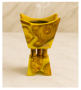 Quemador de Incienso Bakhoor de Resina Epoxi y Madera de Acacia Hecho a Mano de Lujo, Moderno Porta Incienso Aromático Árabe con Diseño Personalizable para el Hogar - Product Image 3