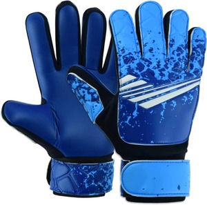 Football Goalkeeper Gloves PU <b>Full</b> Finger Non <b>Slip</b> Breathable Adjustable Wrist Strap Hook Loop Closure Unisex Silicone Printing - Product Image 1