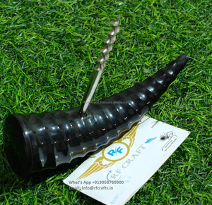 Real Horn Wine Sacacorchos Cuerno Abridor de botellas de vino Logotipo personalizado Multifunción Deluxe Abridor de cuerno por RF Crafts - Product Image 3