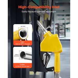 Ugello Automatico per Carburante da 3/4 Pollici NPT, Portata Massima 11,8 GPM, Blocco Grilletto a 3 Velocità con Spegnimento Automatico per Iniettori Diesel e Gas - Product Image 2