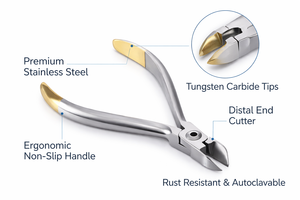 Alicates de Ortodoncia Dentales de Acero Inoxidable, Cortador de Alambre con Punta de Carburo de Tungsteno, Cortador de Extremos Distales de Alta Calidad - Product Image 4