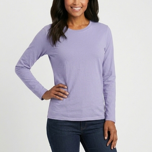 Women Solid Long Sleeve Shirt Breathable Cotton Fabric Soft Comfortable Regular Fit Casual Fashion Wear <b>Top</b> - Product Image 3