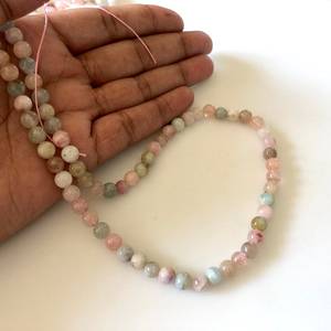 Cuentas de Morganita, Cuentas Redondas, Aguamarina Azul, Aguamarina Rosa, Cuentas de Piedras Preciosas Mixtas, Suministros para la Fabricación de Joyas - Product Image 2