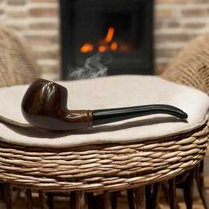 Pipe à fumer en bois faite à la main, forme naturelle, rustique, artisanale, objet de collection - Product Image 3