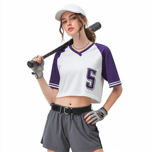 Maillot de baseball court et ample pour femme, coupe décontractée, épaules tombantes, imprimé par sublimation, pour équipes et clubs, avec numéros - Grande Vente - Product Image 5