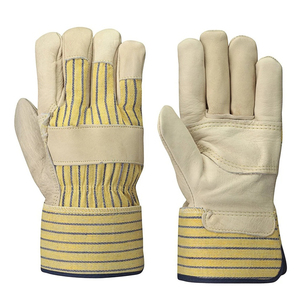 Gants de travail en cuir Vantrex, longueur poignet, manchette élastique, style uni, pour usage extérieur en hiver - Product Image 1