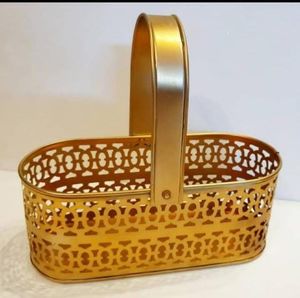 Compact Metal Basket For <b>Small</b> Space Storage Solution Stylish Metal Basket For Coffee <b>Table</b> Storage Display - Product Image 5