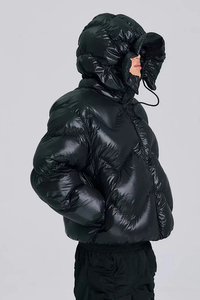 Custom Hooded Puffer <b>Jacket</b> Men Winter Quilted Insulated <b>Zip</b> <b>Up</b> Warm Lightweight Windproof Outdoor Casual <b>Jacket</b> OEM ODM - Product Image 4