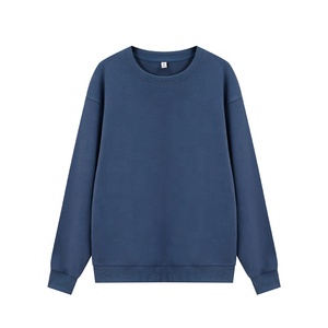 Sweat-shirt à col rond personnalisé avec logo, sweat-shirt oversize uni en coton 100% pour hommes - Product Image 2