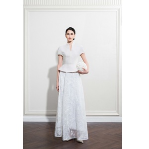 Hot Selling Silk Skirts For Women SERENE <b>MAXI</b> SKIRT ODM FLORAL MESH LACE High Waist Wholesale Clothing Women's Casual Skirts - Product Image 5