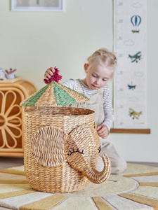 Water hyacinth <b>basket</b> woven into the shape of an elephant Handmade Storage <b>Basket</b> Wholesale eco-friendly Made in Vietnam - Product Image 5