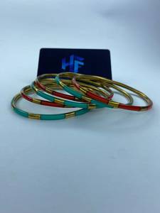 Boutique <b>Resin</b> Brass Statement Bangles Ethnic Style Party Occasion Women's Wholesale Bulk OEM ODM Supplier - Product Image 6