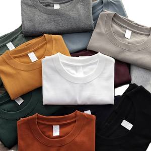 Camiseta de Hombre, Holgada, de Algodón, Manga Corta, de Alta Calidad, Sólida, de Peso Pesado, Cuello Redondo, Multicolor - Product Image 3