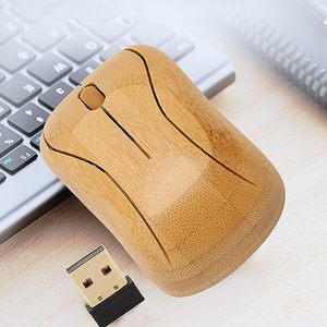 Handmade Eco-Friendly 2.4Ghz Cordless Bamboo <strong>Mouse</strong> Low Noise <strong>Wooden</strong> Wireless <strong>Mouse</strong> with USB Receiver for Notebook PC Laptop - Product Image 6
