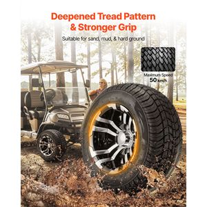 Ruote per Golf Cart 10" 205/50 10 in Lega di Alluminio Nera, Set da 4 per Club Car EZGO Yamaha ATV e UTV - Product Image 3