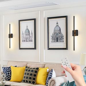 LED moderno applique da parete 2-Pack minimalista da interni nero opaco finitura luci Decorative da parete per soggiorno Hotel a casa - Product Image 1