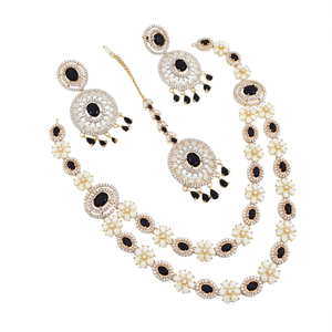 Conjunto de Joyería Nupcial de Perlas y Diamantes Americanos para Mujer - Product Image 2