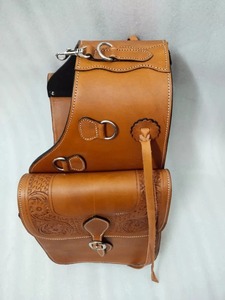 Premium Quality Western Leather Hand Tooled Saddle Bag with Steel Hardware Available At Competitive Price - Product Image 5