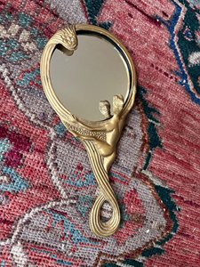 Antique <b>Gold</b> Handheld Vanity <b>Mirror</b> <b>Ornate</b> Figure Handle Vintage Makeup <b>Mirror</b> Decorative Dressing <b>Mirror</b> Classic Beauty <b>Mirror</b> - Product Image 3
