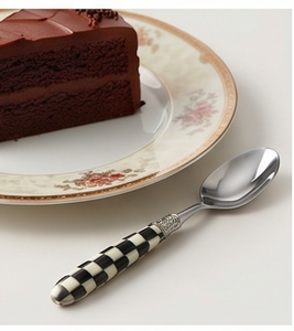 Checkered Handle Silver Plated Flatware Set Dishwasher Safe <b>Vintage</b> Design Wedding <b>Cutlery</b> 5 Piece And Hotel Use - Product Image 3