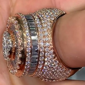 Hip Hop Jewelry Luxury Mossanite Cuban <b>Ring</b> for <b>Men</b> 925 Sterling <b>Silver</b> Rapper <b>Ring</b> VVS Moissanite Diamond Cuban <b>Ring</b> - Product Image 1