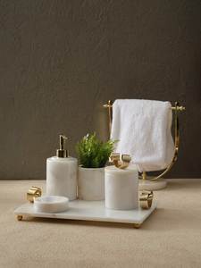 Elegant sink <b>accessories</b> handcrafted marble decor luxury interior styling contemporary <b>bathroom</b> <b>set</b> timeless stone decor vanity - Product Image 3