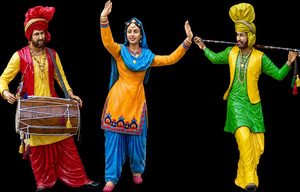 Estatuas Decorativas de Pareja Punjabi Bailando con Sombrillas, Accesorios Decorativos Punjabi para la Noche Cultural del DJ Bhangra - Product Image 6