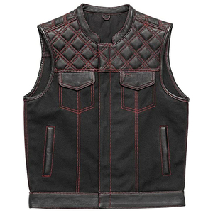 Men's Canvas Vest V-neck <b>Quilted</b> Panel Windproof Solid Color Casual Breathable Moto Biker Style Winter Outerwear Regular Fit - Product Image 4