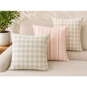 Funda de Cojín a Cuadros Teñida con Hilo 100% Lino |   Funda de Almohada Decorativa Suave para Sofá, Cama y Decoración del Hogar - Product Image 3