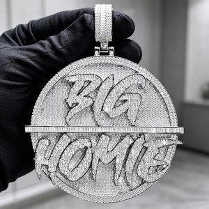 Colgante Personalizado con Nombre en Disco VVS Moissanite, Estilo Hip Hop, Chapado en Rodio, Plata de Ley 925, Joyería Fina, Colgantes y Dijes - Product Image 2