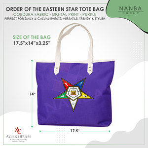 Sac fourre-tout imperméable violet avec broderie étoile orientale maçonnique et fermeture éclair |   Sac de shopping unisexe pour l'extérieur - Product Image 6