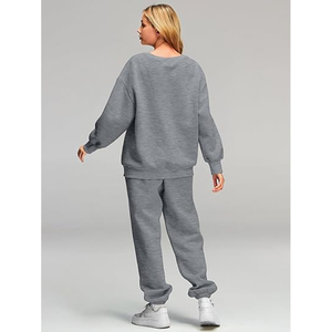 Conjunto de Sudadera con Capucha y Pantalones Deportivos de Pierna Recta para Mujer, Ropa Casual Cálida de Invierno, Mezcla de Algodón Suave - Product Image 2