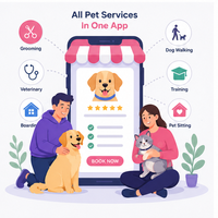 Desarrollo de Aplicaciones Móviles para Servicios de Mascotas: Peluquería, Veterinaria, Paseo de Perros, Alojamiento, Entrenamiento, Reservas, Internet, Linux