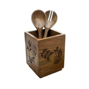 Offre Spéciale Acacia Bois Cuillère Titulaire pour Spatules de cuisine Cuillères Pinces Pour la forme carrée pour fleur conception titulaire - Product Image 1