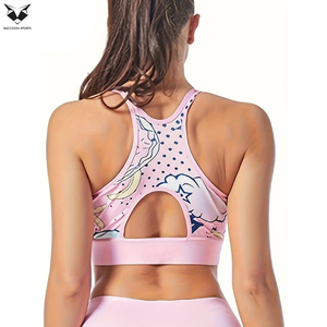 Vêtements de yoga et de course pour femmes, soutien-gorge de fitness, soutien-gorge de fitness imprimé par sublimation de couleur rose de qualité supérieure pour femmes - Product Image 6