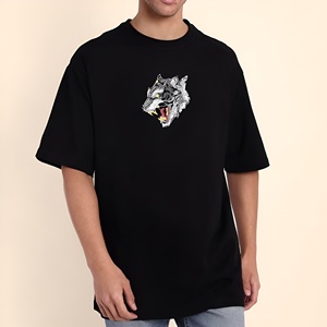 เสื้อยืดคอตตอนเนื้อหนักพิมพ์ลาย OEM 100% พร้อมสกรีนโลโก้แบบ DTG เสื้อยืดวินเทจสำหรับผู้ชาย เสื้อยืดสั่งทำพิเศษ - Product Image 1