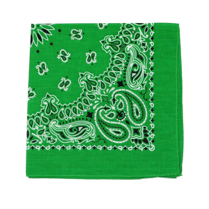 Green Cotton Bandana <b>Square</b> <b>Scarf</b> Digital Printed Paisley Pattern Multifunctional Casual Style Four Seasons Use Breathable - Product Image 2
