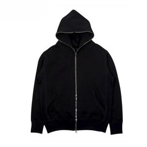 Sweat à capuche zippé intégral surdimensionné double couche personnalisé 100 % coton épais pour homme, style streetwear vintage, cagoule d'hiver vierge - Product Image 1