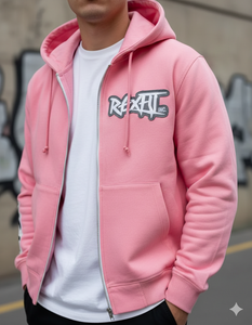Hoodies pour hommes de qualité supérieure, style streetwear, avec broderie et patchs effet vieilli, couleurs unies, fermeture éclair – Fabricant - Product Image 1