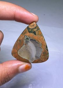 Jaspe natural tallado en forma de pera, cabujón naranja, verde, marrón, pulido, piedra preciosa suelta para la fabricación de joyas. - Product Image 3