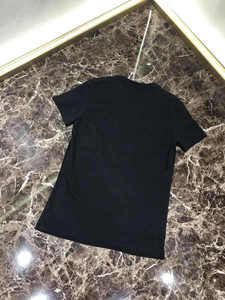 T-shirt en jersey uni noir à manches courtes pour homme, imprimé crâne scintillant, logo personnalisé, coupe ample, col rond, décontracté, 100% coton, respectueux de l'environnement - Product Image 2