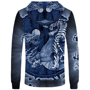 Sweat-shirts longs pour hommes de qualité supérieure en coton/spandex, polaire, imprimés par transfert thermique, coupe-vent, écologiques, respirants, pour l'hiver - Product Image 2