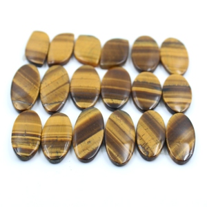 Par de Cabujones de Ojo de Tigre Dorado Natural al por Mayor |   Piedras Preciosas Sueltas de Forma Mixta para la Elaboración de Pendientes - Product Image 2