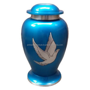 Urna de cremación de latón macizo superventas, jarrón de entierro decorativo grabado para adultos modernos, ambiente de Color personalizado - Product Image 2