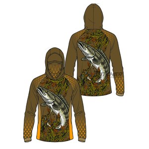 Camisas de Pesca con Capucha Personalizadas, Impermeables, Transpirables y de Secado Rápido, al por Mayor, de Poliéster con Protección UV para Pescadores, OEM - Product Image 2