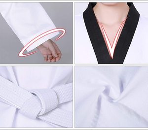 Uniforme de Taekwondo de Algodón, Duradero, Transpirable, Antiencogimiento, Ropa de Artes Marciales, Directo de Fábrica, Personalizado, OEM, ODM, Venta al Por Mayor - Product Image 3