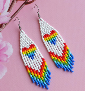 Boucles d'oreilles à franges perlées pour la fabrication de bijoux, vert, bleu, orange, marron, violet, longues, pour femmes - Product Image 5